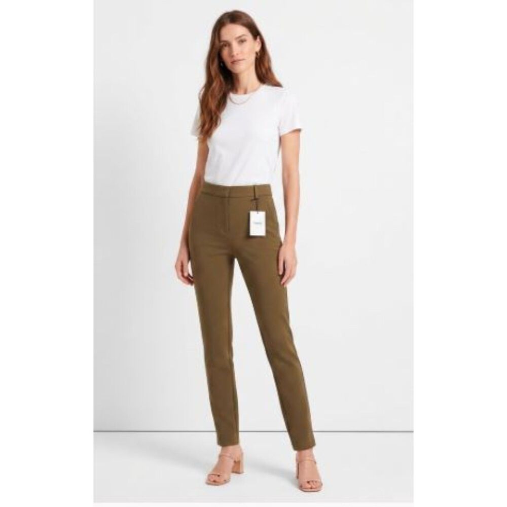 Theory Women's Slim Slit Ponte Leggings Skinny Pants Dark Ponte NWT 210 Sz 00